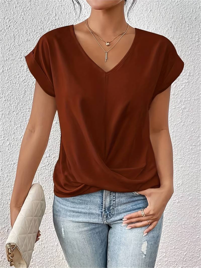 Daniella™ Casual top met V-hals