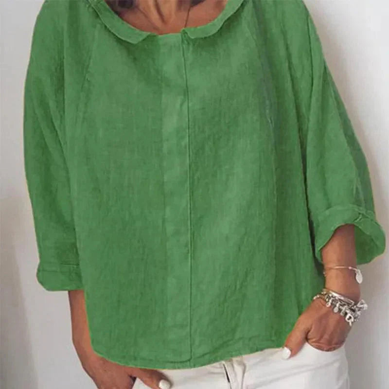 Sascha™ Casual blouse met ronde halslijn